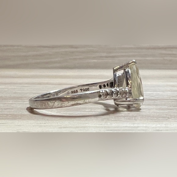 Designer TGGC Sterling Silver Prasiolite & White Topaz Ring, Size 8.75, 3.1g - Picture 5 of 11